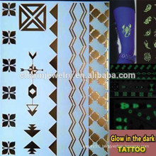 OEM Wholesale glow in the dark tattoo fashion brands temporary tattoo Sticker for adults GLIS008
